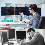 WALI Triple Monitor Mount, 3 Monitor Desk Mount for 13-27 inch Computer Screens, Holds up to 22 lbs, Triple Monitors Stand for Desk, with Tilt, Swivel, Rotation, VESA 75/100mm (M003S), Black - size: Triple, style: C-Clamp
