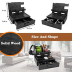 VEIYAILU Gifts for Him Husband Boyfriend Son Men Nightstand Organizer Wood Phone Docking Station Birthday Gifts (Black) - color: Black