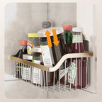 2PCS Hanging Storage Baskets Organizer Wall Mount, SUS304 Stainless Steel Wire Storage Bin Rack for Kitchen Bathroom Shower Spice Shelf,L 9.84 Inch - size: 9.8Inch 2PCS