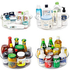 4 Pack Lazy Susan 11.5" Inch Turntable Organizer Organization Storage Container Bins Spice Rack Cabinet Rotating Condiment for Pantry Countertop Kitchen Vanity Bathroom Jewelry Holder Clear - size: 11.5 inch