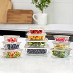 Glass Food Containers with Glass Lid, Microwave Safe Food Storage Container Set, 4 Pack, Airtight Storage Set with Leak Proof Lids, Meal Prep Containers - color: Grey-J4R