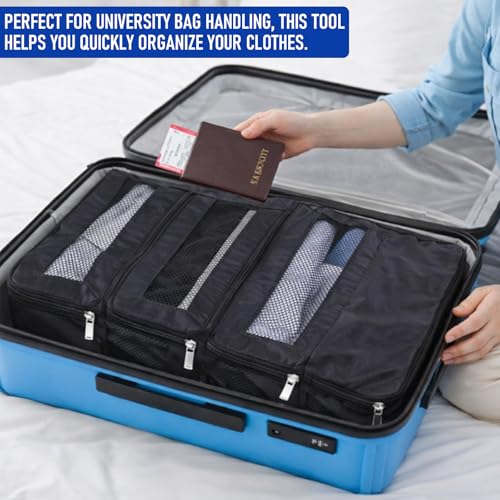 Back to School Hanging Suitcase Organizer Black 4 Layer Dorm Room Clothes Storage Bag with Adjustable Hook Pack Hang Travel Organizer for College Dorms Summer Camp Closet - color: Black