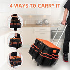 WILAXI PRO Large Rolling Cleaning Caddy with Wheels and Detachable Trolley, Extra Large Water-Resistant Cleaning Cart for Housekeepers, Cleaning Supplies Organizer with Multi-Pockets Tools Storage