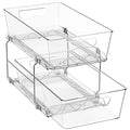 Simple Houseware 2 Tier Basket Drawer Cabinet Pull-Out Organizer, Clear - size: 1-Pack