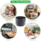 Round Leather Art Supply Organizer,Remote Control Holder,360-degree Rotating Pen Organizer with 4 Compartments(1-Marble Black Silver) - color: 1-Marble Black Silver