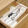 2 Pack Deep Drawer Organizer Bins, Adjustable Sliding Drawer Organizer Bin Expandable Tray for Kitchen Utensils, BBQ Tools, Towels, Durable Plastic Sliding for Easy Storage (17" to 27”) - size: 17" to 27”