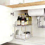 LAREKUN2pack 2-Tier Organizer & Storage Unit Stackable Bathroom Cabinet Organizer Pull-Out Kitchen Pantry Organizer & Storage System Suitable for Countertops, Pantries, Kitchens, Bathrooms - style: 2pack