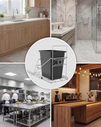 Pull Out Trash Can Under Cabinet Adjustable Trash Can Holder for 7 to 11 Gallon Bin Bottom Mount Slide Out Trash Rack for Narrow Cabinets(Silver, No Bin Included) - color: Silver