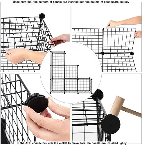 C&AHOME Wire Cube Storage, 6 - Cube Organizer Metal C Grids, Modular Shelves Units, Storage Bins Shelving, Closet Organizer, Ideal for Home, Office, Living Room, 36.6”L x 12.4”W x 36.6”H Black - color: Black, size: 6 Cube