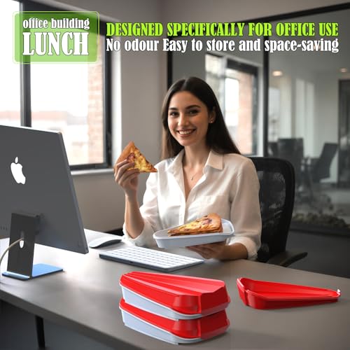Pizza Storage Container, Expandable Pizza Slice Container, Reusable Pizza Pan Pizza Box Set with Lids to Leftover Organization and Space Saver