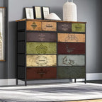 VASICAR Dresser for Bedroom with 12 Drawers, Tall Fabric Drawer Dresser, Chest of Drawers for Closet, Nursery, Bedside, Living Room, Entryway, Hallway (Pattern) - color: Pattern