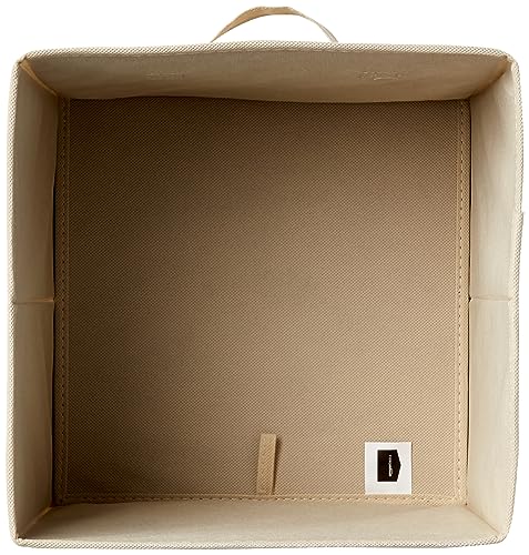 Amazon Basics Collapsible Fabric Storage Cubes Organizer with Handles, Sturdy Storage Bins for Organization, 10.5" x 10.5" x 11", Beige, 6-Pack - color: Beige, size: 10.5"x10.5"x11"