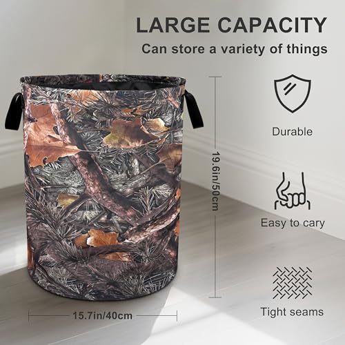 Camo Camouflage Laundry Basket Foldable Oxford Cloth Tote Bag Laundry Hamper Clothes Storage Bucket Organizer For Bathroom/Laundry Storage/Bedroom 19.6x15.7 Inch - color: Camo Camouflage