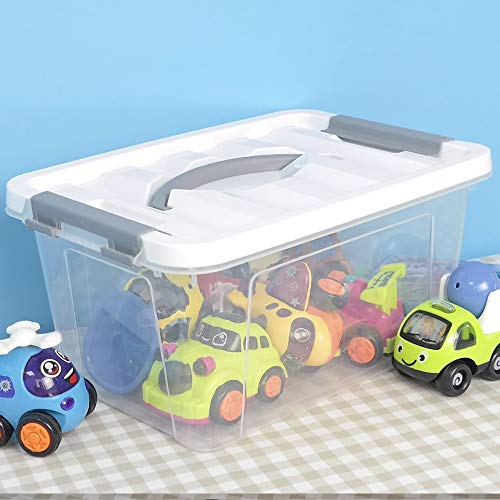 Saedy Clear Plastic Storage Bins/Containers, Multi-purpose Storage Box 6 Quart, Set of 2 - color: Grey