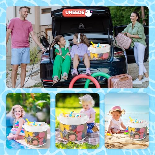 UNEEDE Bath Toy Organizer,4.15 Gallons Bathtub Toy Storage Organizer,Quick Access Bath Toy Holder For Bathtub,Baby Organizer And Storage,Quick Dry Baby Bath Toy Storage For Tub,Mesh Shower Caddy(Gray) - style: Gray