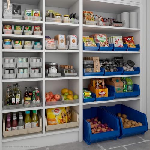 Akro-Mils 30164 Plastic Shelf Bins, Heavy Duty Storage Bins for Garage, Closet, and Drawer Organization, 24-Inch x 6-1/2-Inch x 4-Inch, Clear, 6-Pack - color: Clear