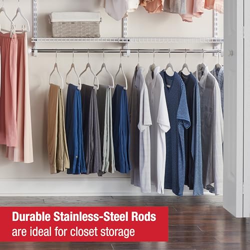 Rubbermaid Configurations Custom Closet Kit, 3-6 Ft. Adjustable Metal Wire Shelving, Titanium Finish, Expandable Organization System, Hardware Included, for Home Closet/Pantry/Laundry/Mudroom - color: Titanium, size: 3-6 Feet