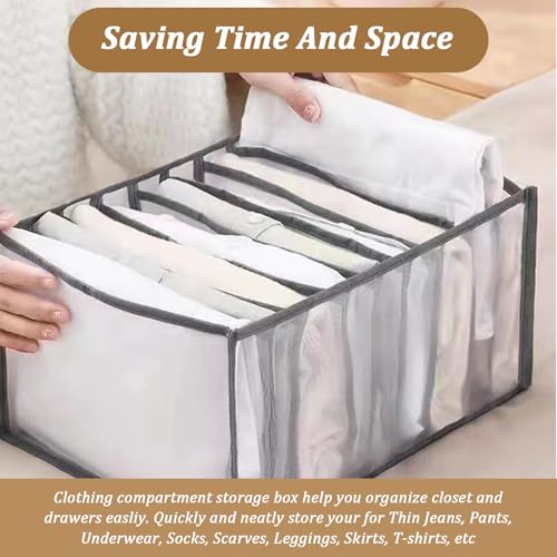 Wardrobe Clothes Organizer 9Grids Visible Closet Organizers Compartment Storage Box with Mesh Separation(black) - color: Black, size: 9 Cell