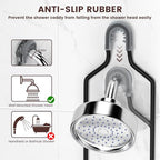REINHARDT Shower Caddy Hanging, Rustproof Shower Caddy Anti-Swing Shower Organizer Over Showerhead No Drilling Shower Racks with Soap Holder Multi Hooks Bathroom Storage for Shampoo Sponge, Black - color: Black