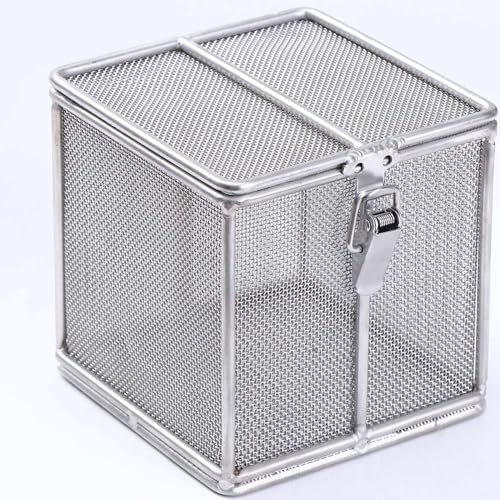 Carligo Multi-Purpose Stainless Steel Mini Organizer Storage Box with Lock - Versatile Basket for Jewelry, Tools, and Small Items (3.6 x 3.6 x 3.6 inches) - size: 4" x 4" x 4"