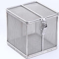 Carligo Multi-Purpose Stainless Steel Mini Organizer Storage Box with Lock - Versatile Basket for Jewelry, Tools, and Small Items (3.6 x 3.6 x 3.6 inches) - size: 4" x 4" x 4"