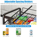 6-Tier Stackable Soda Can Rack Organizer for Pantry, Adjustable Can Dispenser Holds Up to 60 Cans, with 12 Hooks, Can Storage Holder for Various Ounces of Canned Food Soda Drinks, Black, 2 Pack
