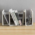 MyGift Rustic Expandable Whitewashed Wood Desktop Bookshelf/Adjustable Tabletop Book Holder Organizer Rack - color: Whitewashed
