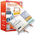 TAILI 10 Pack Vacuum Storage Bags, LONG SIDE ZIP (39x28 inch), Vacuum Seal Bags for Clothing, Jumbo Storage Space Saver for Beddings, Comforters, Blanket, Pillows and Clothes - size: 10 Jumbo
