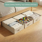 iwill CREATE PRO Foldable Under Bed Storage Box, 70x40x12cm, Fabric Organizer with Zipper Lid & Handles