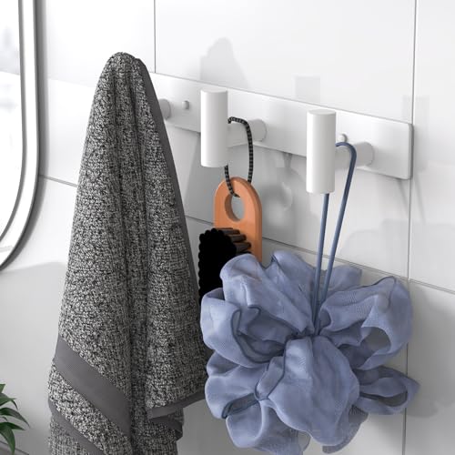 VAEHOLD Hat and Coat Wall Mount Rack - Hooks for Robes, Bags, Keys, and Towels - Bathroom Towel Hanger Organizer (White, “T“ Shape 3 Hooks 1 Pack) - color: White, size: “T“ Shape 3 Hooks 1 Pack