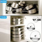 Adjustable Universal Pot Lid Holder Organizer - Upgraded Patented Pan Lids Organizers Inside Cabinet Door Wall Mount Pots Top Rack for Kitchen Cupboard Fit 6" to 13" (8Pack-Black) - size: 8Pack-Black