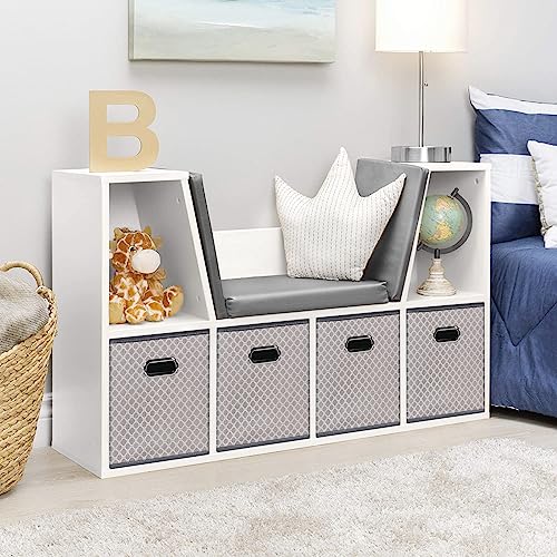 Black Foldable Storage Cubes Bins , Fabric Storage Box Cubes Organizer Baskets with Dual Handles for Home Organizer Grey Light - color: Grey Light, size: 1 Pack