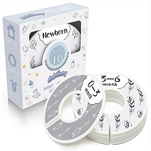 Baby Closet Dividers - Set of 10 from Newborn to Toddler and 2 Blanks with Colored Box - Gray Boho Designs Baby Closet Organizer for Nursery - [Gray Boho] - color: Boho