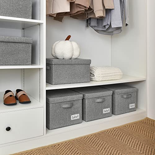 GRANNY SAYS Storage Bins with Lids, Linen Closet Organizers and Storage Baskets for Shelves, Storage Containers for Closet Organization, Large Bins for Storage, Dark Gray, 3-Pack - color: Dark Gray, size: Large