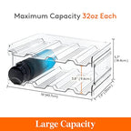 Lifewit Stackable Water Bottle Organizer for Cabinet, Plastic Bottle Holder Fits Bottles/Tumblers up to 3.8" Diameter for Pantry/Countertop, 2 Tier Holds 8 Bottles 38 x 20 x 15 cm/15 x 8 x 5.7" - size: 2 Tier-8 Bottle