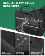 2-Compartment Trunk Organizer & Multi-Compartment Storage Box 600D Waterproof Oxford, with Reflective Strips and 8 Side Mesh Pockets for SUV, Sedan, Minivan- Heavy-Duty Car Organiser(65L) - size: 65l (Organizer Only)