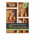 keechee Carbonized Bamboo Kitchen Drawer Organizer (Bundle: 5pc Organizers Set) - size: Bundle: 5pc Organizers Set