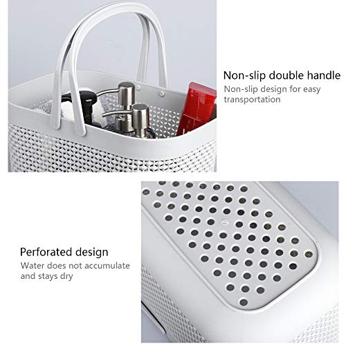 UUJOLY Plastic Organizer Storage Baskets with Handles, Shower Caddy Bins Organizer for Bathroom and kitchen（Grey - color: Grey, size: 1 Pack