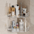 2 Pack Acrylic Corner Shower Caddy, Adhesive Shower Organizer Bathroom Organizer Shelves Bath Toy Holder Storage for Bathroom