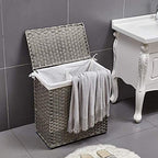 Mxfurhawa Slim Laundry Basket on Wheels, Heavy Duty Cotton Liner Laundry Storage Hamper with Handles, Collapsible Clothes Wire Basket Organizer Laundry Bag (2PCS-02A) - color: 2PCS-02A