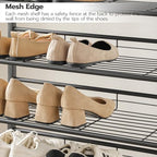 HOOBRO Shoe Rack for Entryway, 12-Tier Shoe Storage Organizer, Large Capacity for 33-36 Pairs of Shoes, Standing Shoe Shelf, Closet, Hallway, Adjustable Mesh Shelves, Rustic Brown and Black BF51XJ01