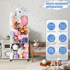 NomNest Stuffed Animal Storage Zoo, Large Carbon Steel Plushies Organizer, Heavy Duty Metal Teddy Bear Toy Holder with Wheels for Kids' Bedroom & Playroom & Nursery (Wheeled, White) - color: Wheeled, White