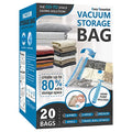 Cozy Essential Vacuum Storage Bags, 80% Compression Vacuum Seal Space Saver Plastic Packaging Bags for Clothes, Blankets, Pillow, Bedding, Comforters, Sealer Clothing Storage,20 Combo - size: Combo