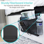 Vive Bedside Caddy - Bed Hanging Organizer - Storage Bag Shelf for College Dorm, Bedroom, Couch, Bunk - 8 Large Pockets with Charger Slots for Men and Women - Slides Under Mattress - Handle for Travel