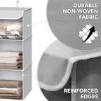 Simple Houseware 3-Shelf Hanging Closet Organizer, Fabric Storage Shelves with 57L Capacity, Gray - color: Grey