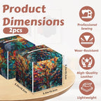 2 Pcs Tree of Life Tissue Box Cover Leather Tissue Box Holder Square Facial Paper Organizer Dispenser for Bedroom Dresser Night Stand Office Desk - color: Tree of Life