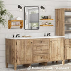 QEEIG Bathroom Floating Shelves for Wall - Shelf Over Toilet Paper Storage Farmhouse 16 inch Set of 3, Rustic Brown (028-40BN3) - color: Rustic Brown