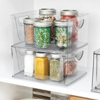 iDesign Stackable Open-Front Storage Bins with Handles for Kitchen and Pantry - Set of 4 - Clear - style: Pack of 4