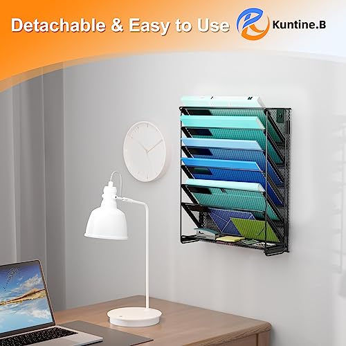 Kuntine.B Wall File Organizer (Black, 7 Tier) - color: Black, size: 7 Tier