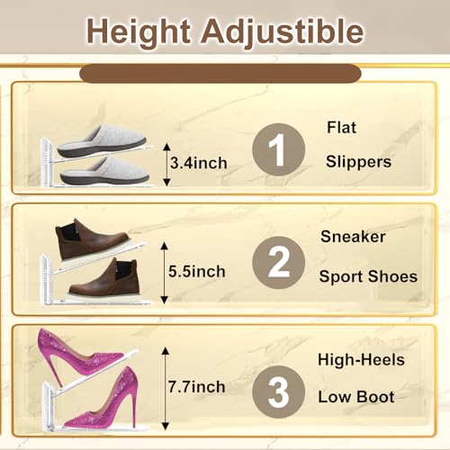Clear Shoe Slot Organizers 12PACK Shoe Stacker Rack Organizer for Closet Adjustable Shoes Holders Space Saver Zapateras Organizers - size: 12Pack